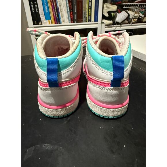 Nike Air Jordan 1 High Digital Pink Green Soar Kids size 13c - 640737-102 - Picture 4 of 8